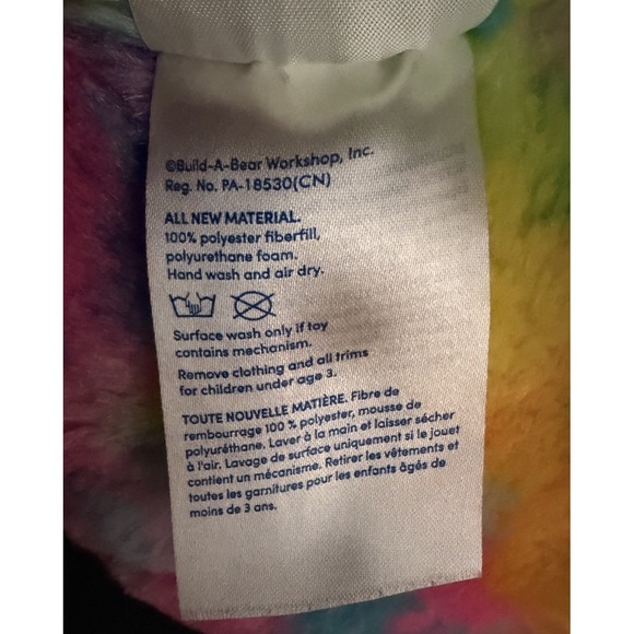 Build A Bear BAB Octopus Rainbow Tie Dye Stuffed Soft Animal Plush Toy - Picture 7 of 13